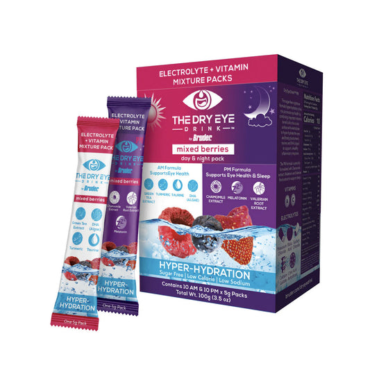 Dry Eye Drink™ Complete Set – Day & Night Hydration for Dry Eye Relief (Mixed Berry, 20 Packets | 10 Each)