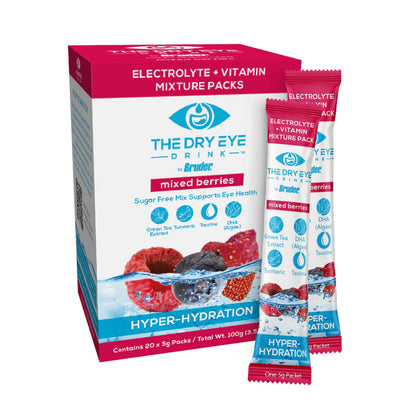 Dry Eye Drink Daytime – Doctor-Formulated Electrolyte Hydration for Dry Eye Support (Mixed Berry, 20 Packets)
