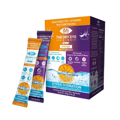 Dry Eye Drink™ Complete Set – Day & Night Hydration for Dry Eye Relief (Orange, 20 Packets | 10 Each) (Copy)