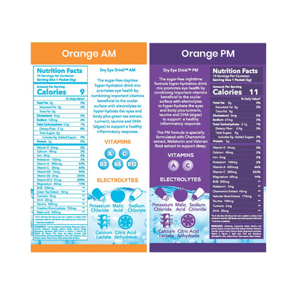 Dry Eye Drink™ Complete Set – Day & Night Hydration for Dry Eye Relief (Orange, 20 Packets | 10 Each) (Copy)