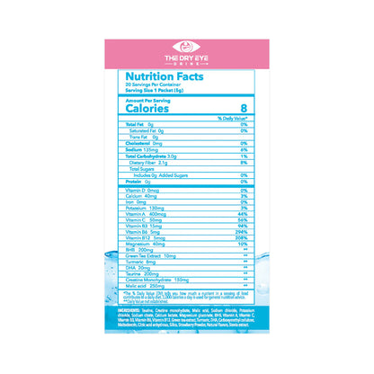 Dry Eye Drink™ Daytime – Doctor-Formulated Hydration for Dry Eye Support (Strawberry Lemonade, 20 Packets)