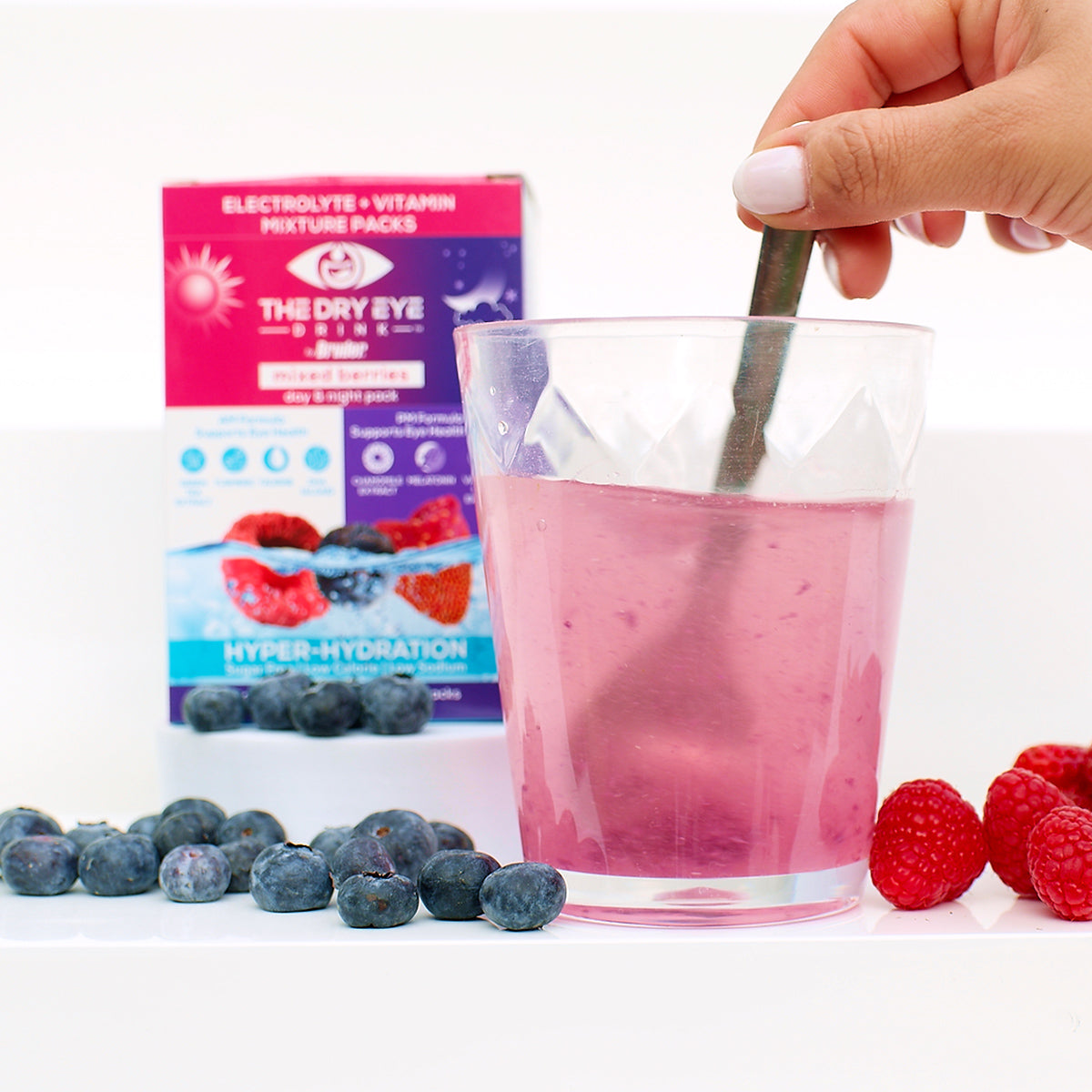 Dry Eye Drink™ Complete Set – Day & Night Hydration for Dry Eye Relief (Mixed Berry, 20 Packets | 10 Each)