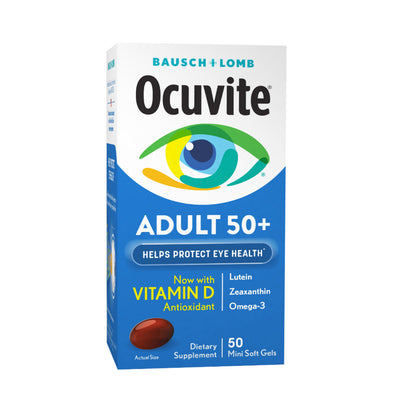 Ocuvite Eye Health Vitamin & Mineral Supplement with Lutein, Zeaxanthin, Omega-3, Zinc, Vitamins C & E – Daily Vision Support, 90 Softgels