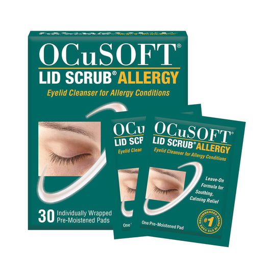 Ocusoft Lid Scrub® Allergy Relief Eyelid Cleanser – Soothing Pre-Moistened Wipes (30 Count)