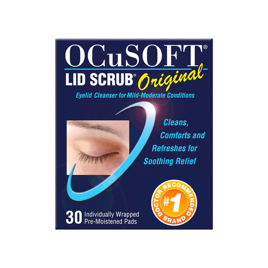 OCuSOFT® Lid Scrub Original Eyelid Cleansing Wipes – Gentle Daily Eye Hygiene (30 Count)