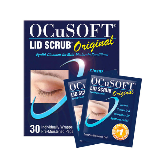 OCuSOFT® Lid Scrub Original Eyelid Cleansing Wipes – Gentle Daily Eye Hygiene (30 Count)