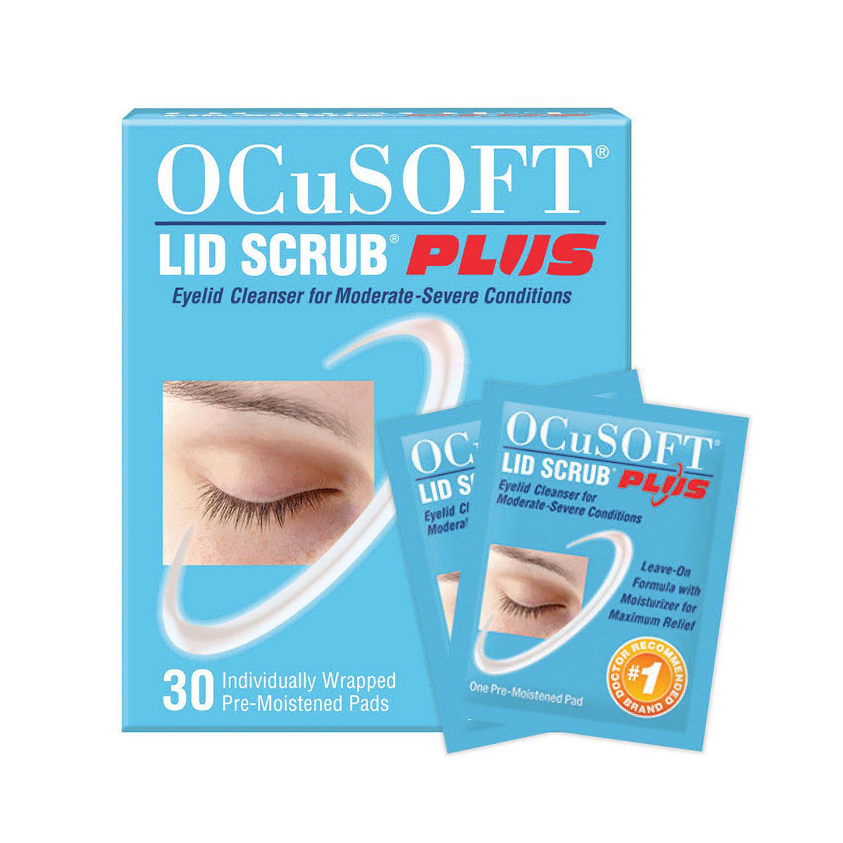 OCuSOFT® Lid Scrub Plus Pre-Moistened Eyelid Cleansing Pads – Deep Cleanse for Sensitive Eyes (30 Count)