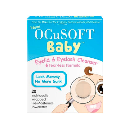 OCuSOFT® Baby Eyelid & Eyelash Cleansing Wipes – Tear-Free, Hypoallergenic (20 Count)