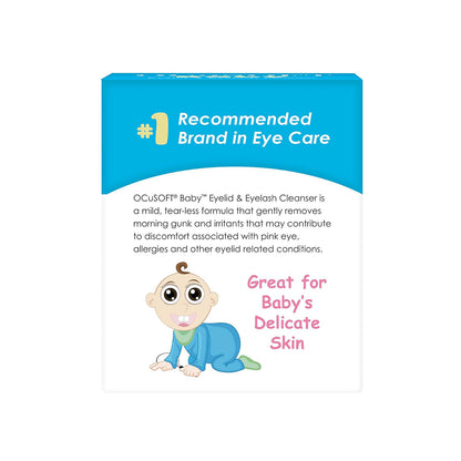 OCuSOFT® Baby Eyelid & Eyelash Cleansing Wipes – Tear-Free, Hypoallergenic (20 Count)