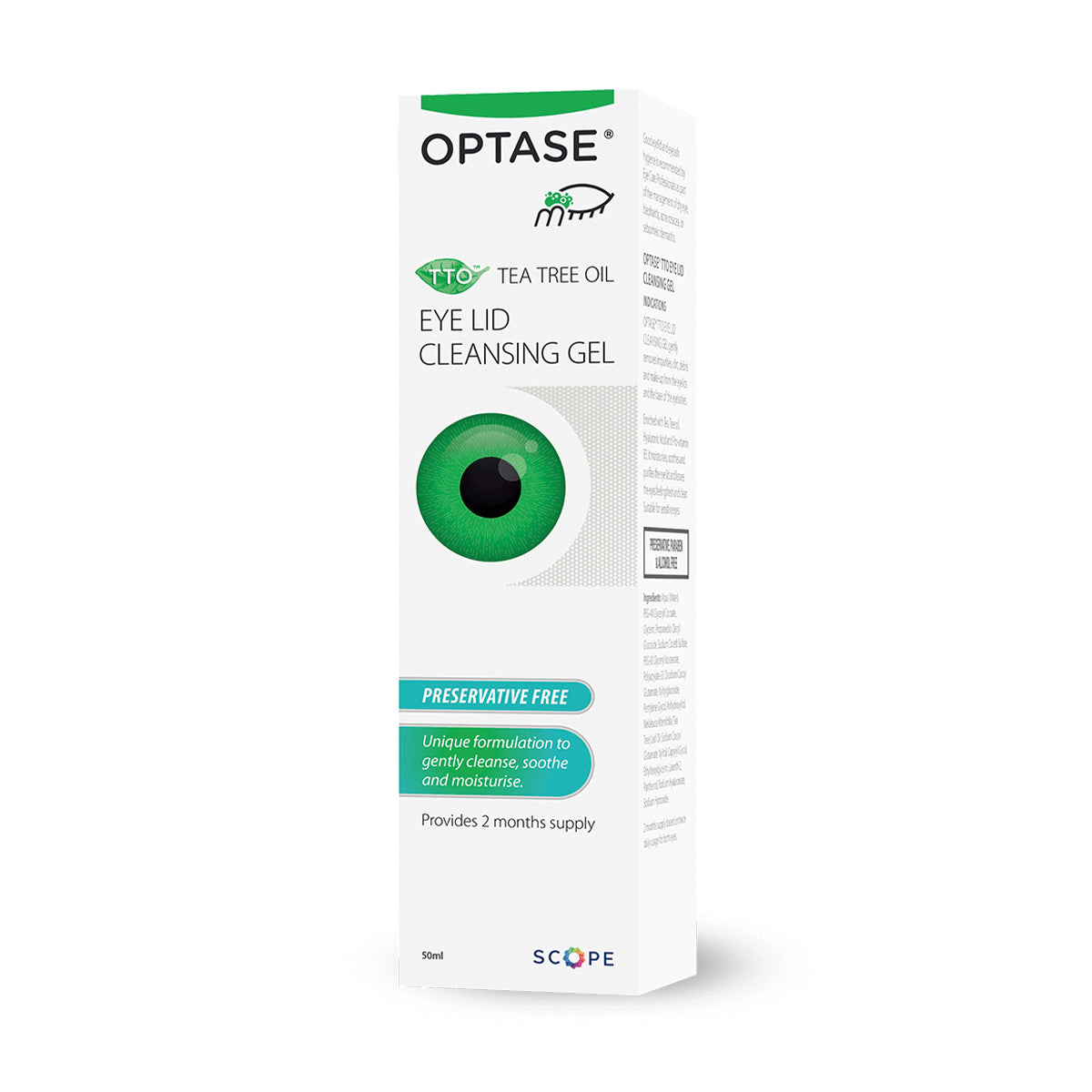 Optase® Tea Tree Oil Eyelid Cleansing Gel – Preservative-Free Lid & Lash Hygiene (50 ml)