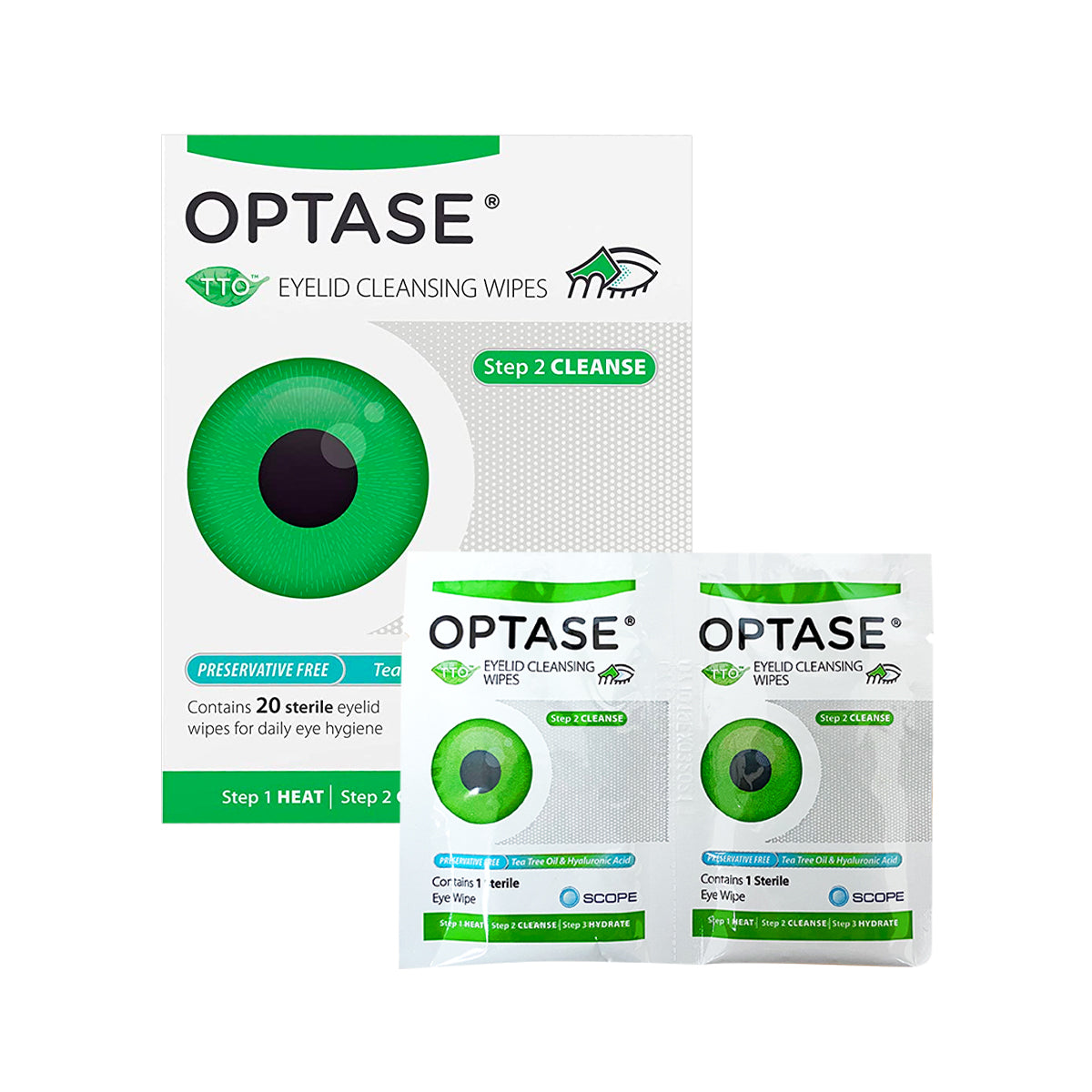 Optase® Tea Tree Oil Eyelid Wipes – Preservative-Free Lid & Lash Cleansing Wipes (Box of 20)