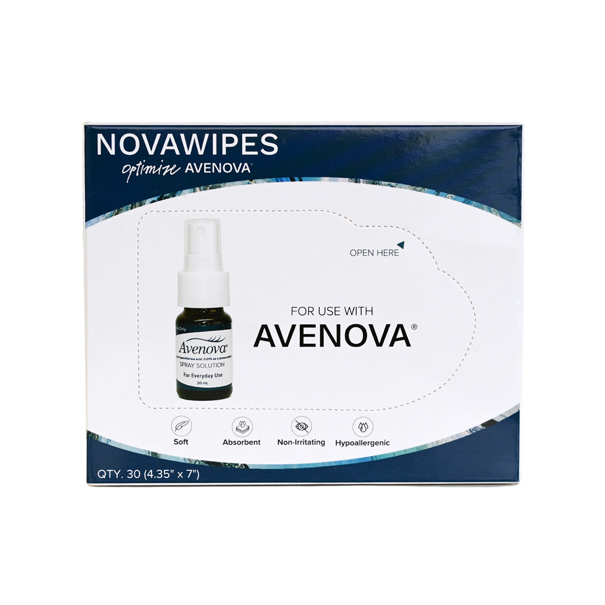 NovaWipes® Eyelid Cleansing Pads – Compatible with Avenova® Spray