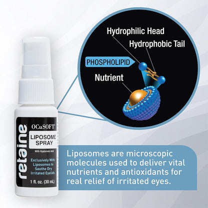 OCuSOFT Retaine Liposome Spray for Irritated Eyelids with Hyaluronic Acid (30 ml)