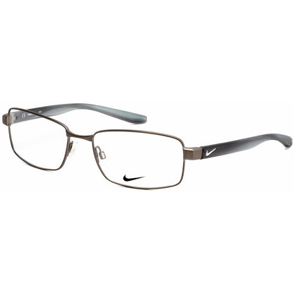 Pair of eyeglasses with Nike logo on a white background