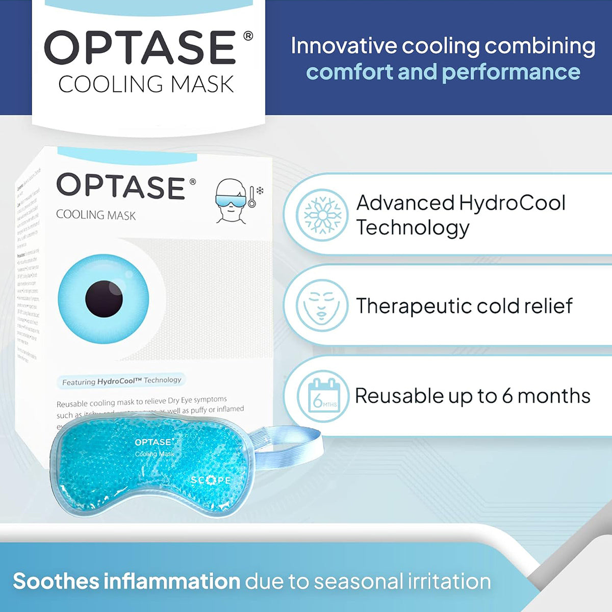 OPTASE® Reusable Cooling Eye Mask – Relief for Allergies, Puffiness & Tired Eyes