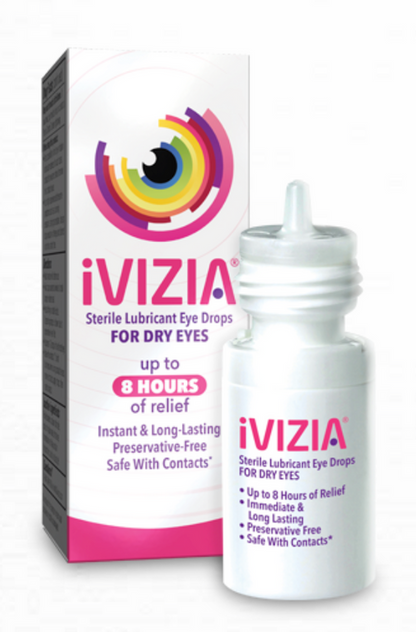 iVIZIA Sterile Lubricant Eye Drops, Preservative-Free Formula for Sensitive & Contact Lens Eyes